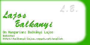 lajos balkanyi business card