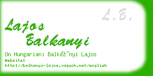 lajos balkanyi business card